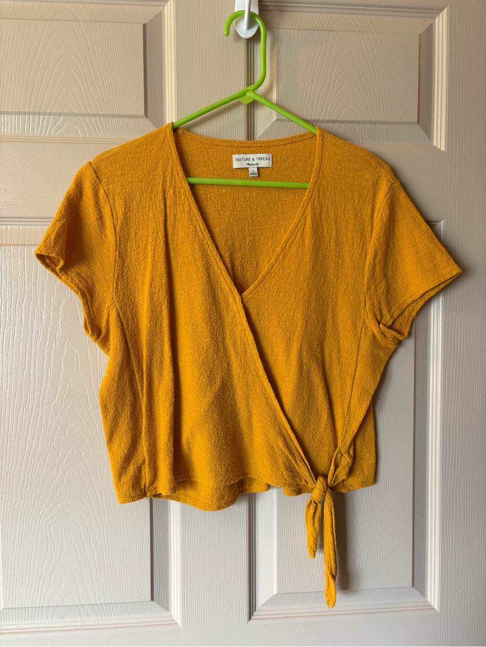 Madewell Mustard Wrap Top
